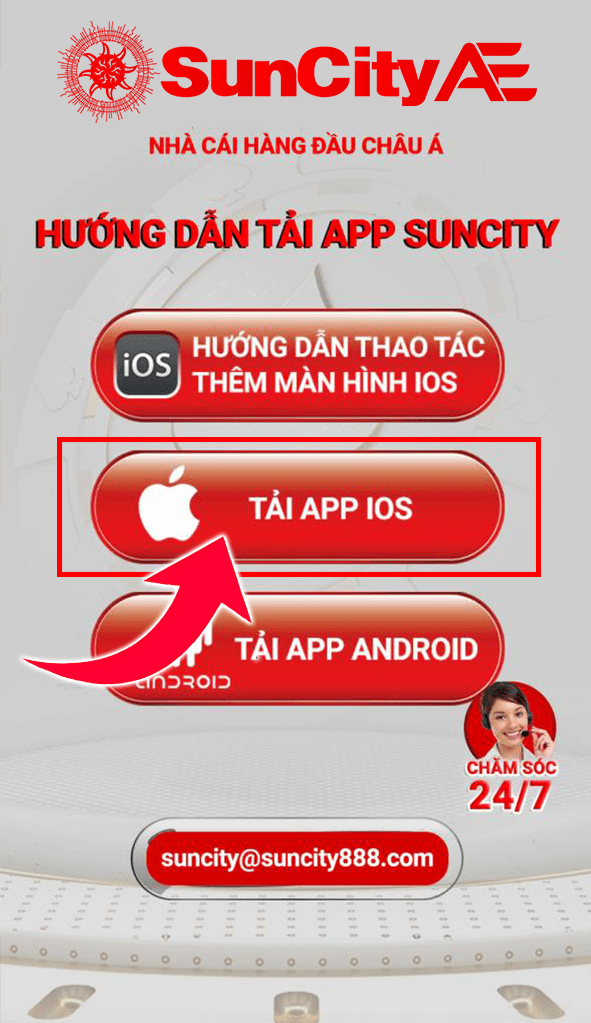 Bấm vào ô TẢI APP IOS